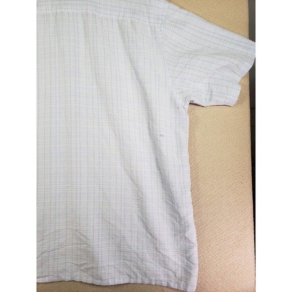 Campia Moda Shirt Mens 2XLT XXL Tall Blue Plaid Rayon Short Sleeve Pocket Button - Picture 10 of 11